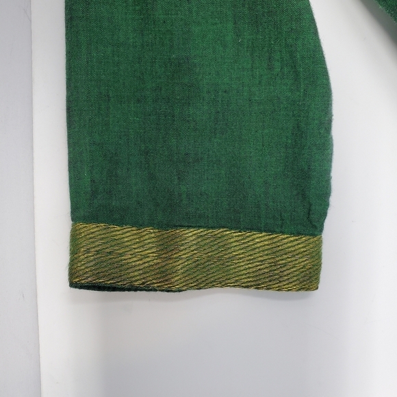 Fabindia Green and Gold Long Sleeve Blouse- Women- Size XS - Picture 9 of 13
